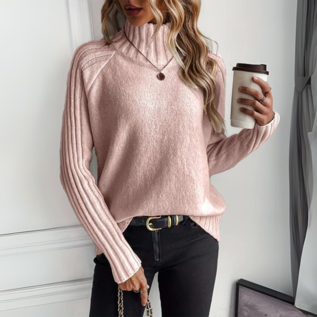 Hannah | Stilvoller Strickpullover für Damen mit Rollkragen