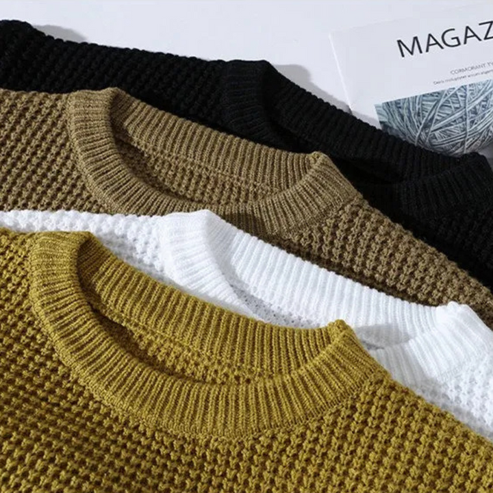 Silas | Premium-Pullover für Herren mit Wabenstruktur und Rundhalsausschnitt