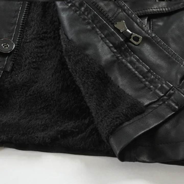 Elegante Lange Bikerjacke für Herren mit langen Ärmeln
