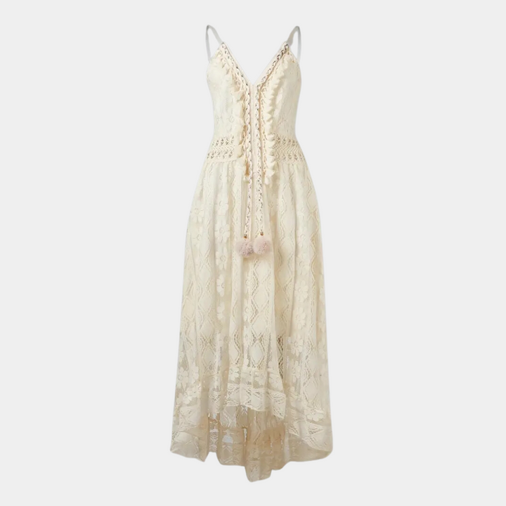 Margaret | Elegantes Boho-Kleid mit V-Ausschnitt und langen Ärmeln