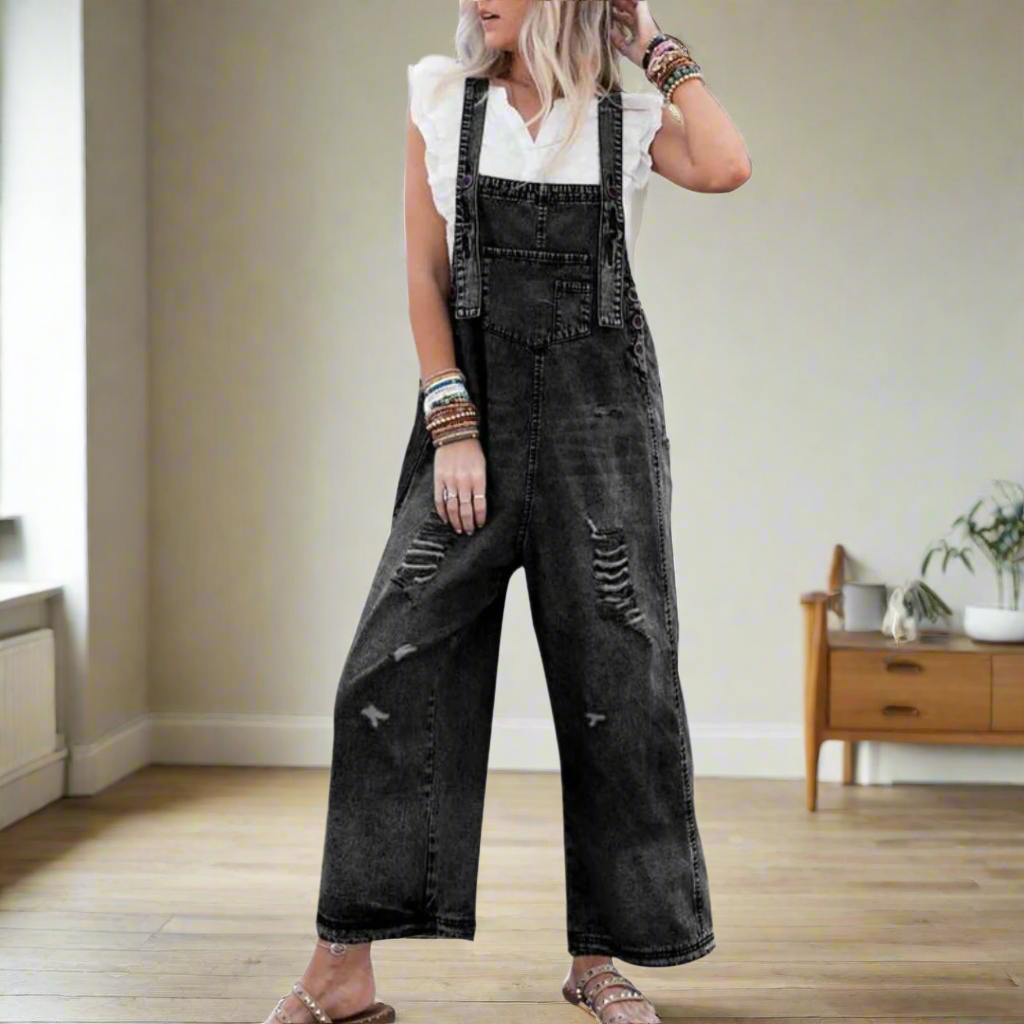 Carmelita | Vintage-Waschung Verstellbarer Jumpsuit für Damen