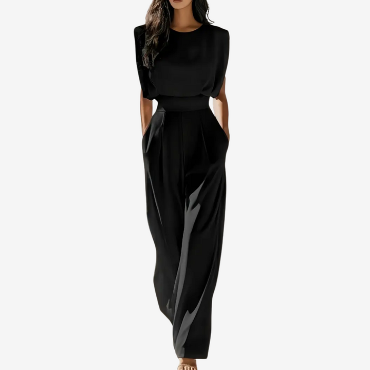 Ariia Maßgeschneiderter Cinched Jumpsuit mit langen Ärmeln