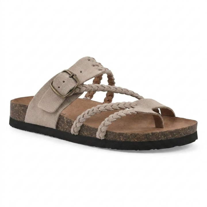 Helena Kork Geflochtene Sandalen für Damen mit niedrigem Absatz