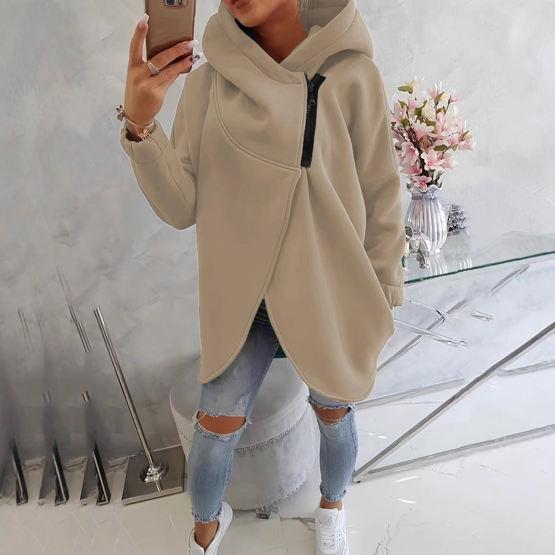 Emma | Bequemer Zip-Up Hoodie für Damen mit Kapuze und langen Ärmeln