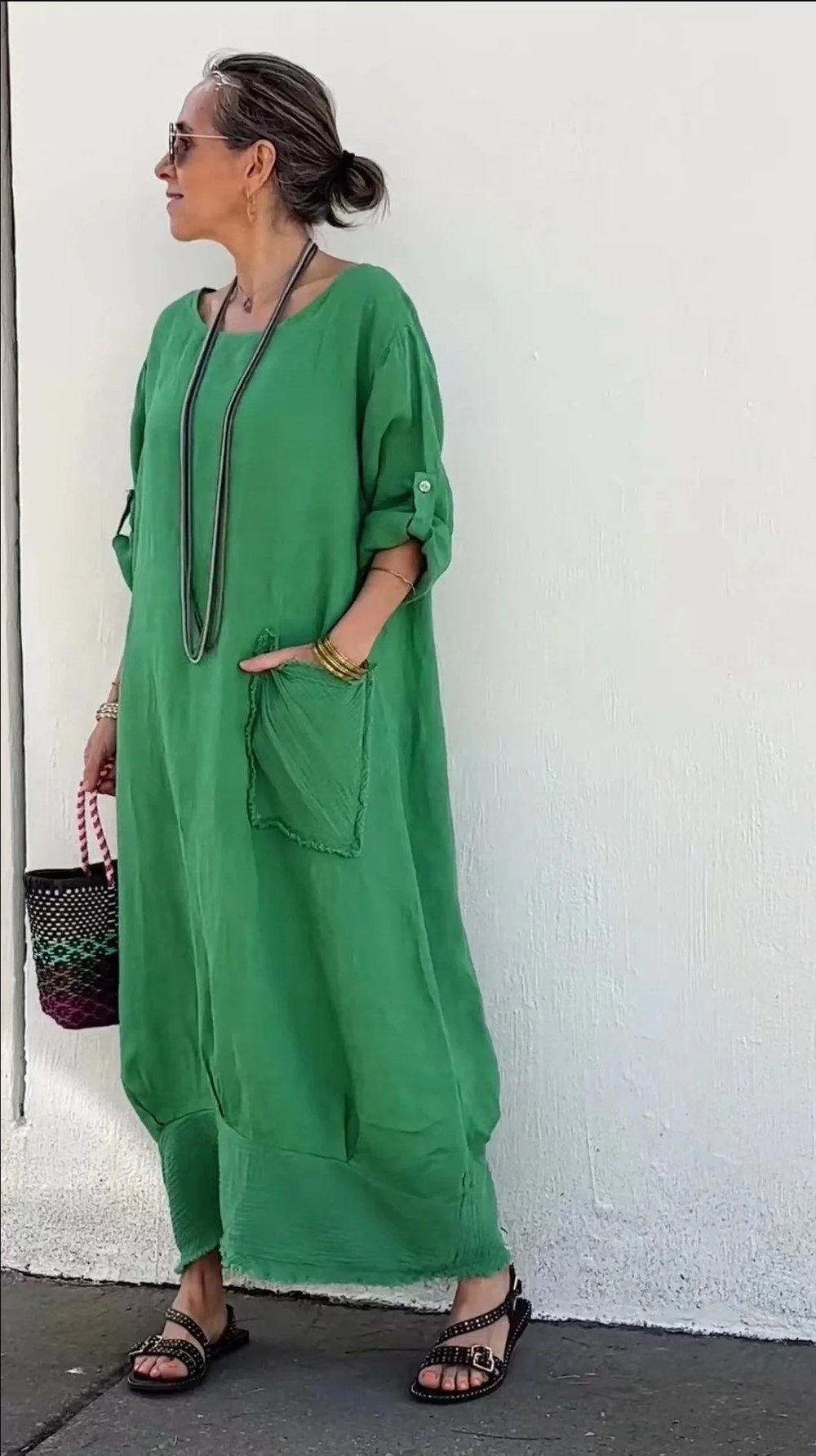 Leonore | Luftiges Oversized Maxikleid für Damen mit Rundhalsausschnitt