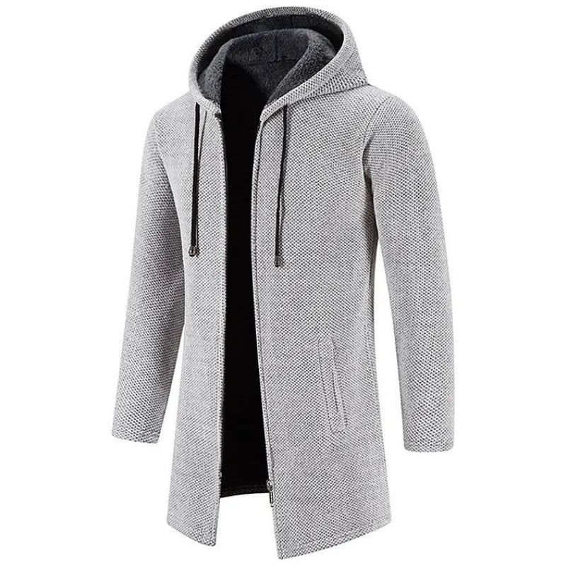 Elias | Mittellange Herrenjacke für Herren mit Kapuze und Wattiertem