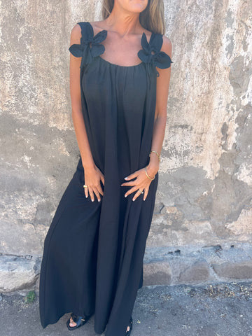 Stacey | Geblümtes Maxikleid für Damen mit U-förmigem Ausschnitt