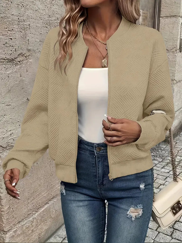 Wilma | Lässige Zip-Up Jacke für Damen mit langen Ärmeln und Stehkragen
