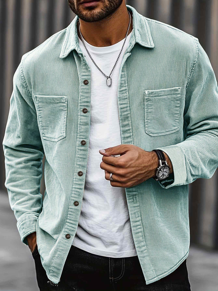 Johan | Herren Cordhemdjacke mit langen Ärmeln