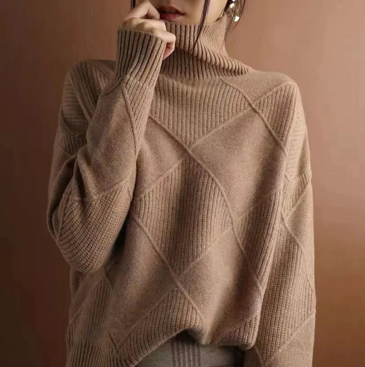 Charlotte | Schicker High-Neck Pullover für Damen mit Rollkragen und langen Ärmeln