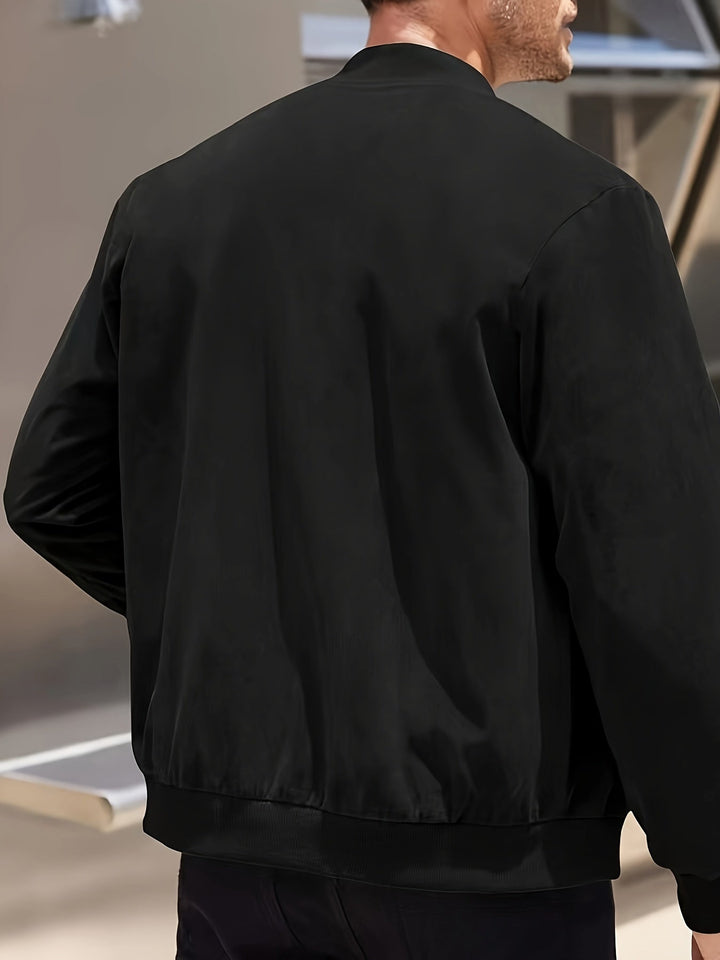 Dex | Klassische Wildleder-Zipperjacke für Herren mit Rundhalsausschnitt