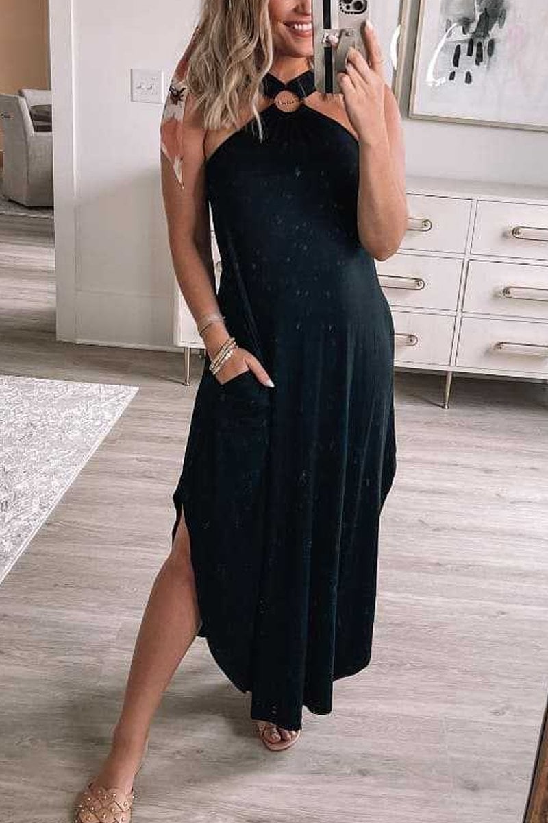 Jezrah | Halter Breeze Maxikleid für Damen mit Neckholder-Ausschnitt
