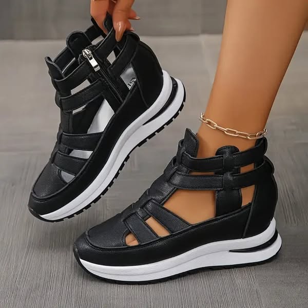 Leichte Keil-Sandalen für Damen mit seitlichem Reißverschluss für ultimativen Komfort