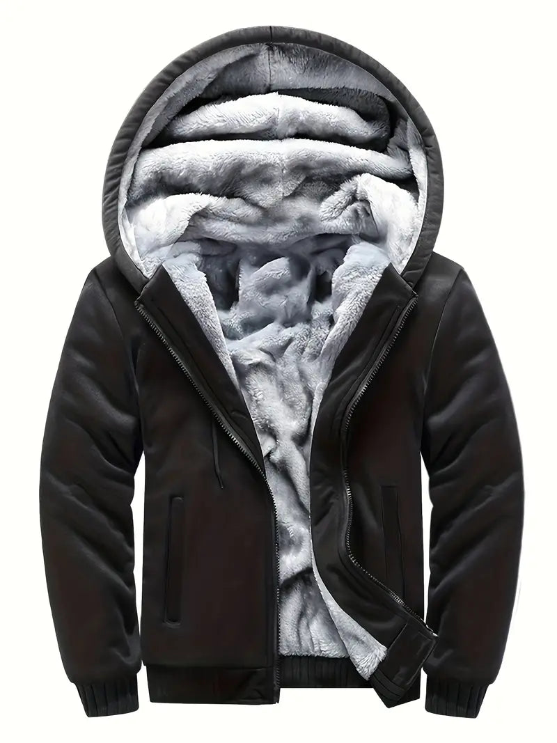 Noah | Warme Herren Jacke mit Kapuze und langen Ärmeln