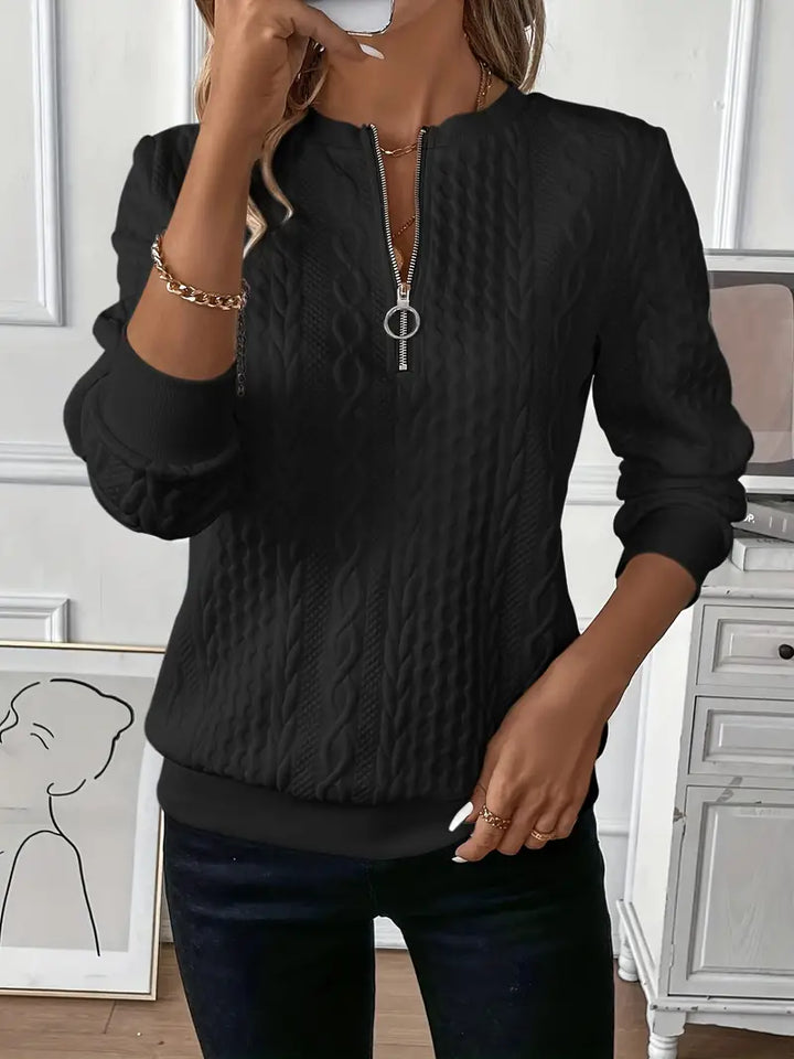 Chloe | Lässiges Sweatshirt für Damen mit Langen Ärmeln und Reißverschluss
