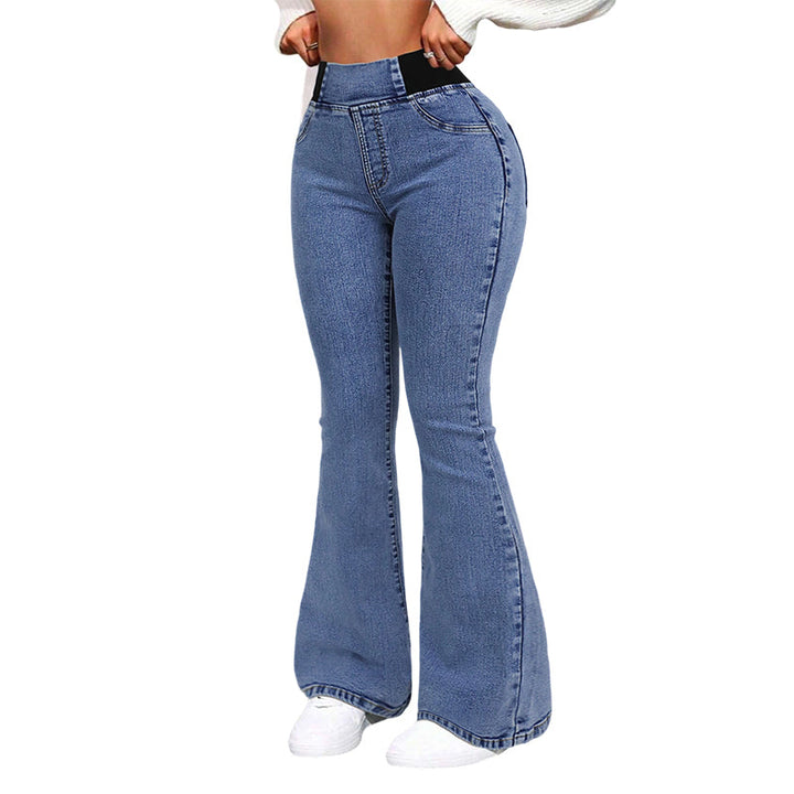 Damenjeans für Damen mit hohem Bund und dehnbaren Beinen