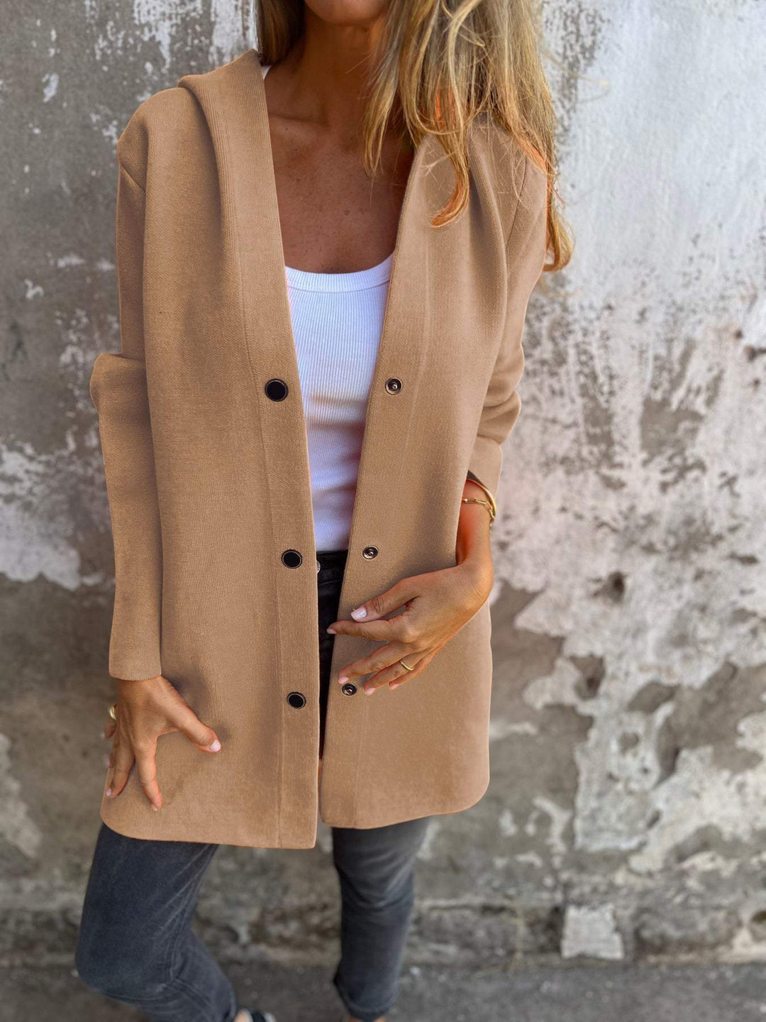 Luigia | Lässige Einreihige Kapuzenjacke für Damen mit langen Ärmeln