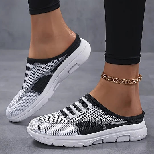 Schicke und atmungsaktive Damen Slip-On Mesh Sneakers mit flachem Absatz