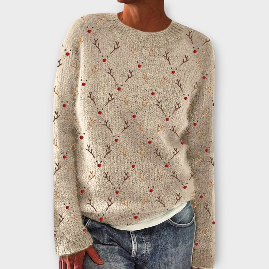 Simone | Gemütlicher Weihnachts-Pullover für Damen mit Rundhalsausschnitt
