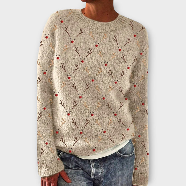 Simone | Gemütlicher Weihnachts-Pullover für Damen mit Rundhalsausschnitt