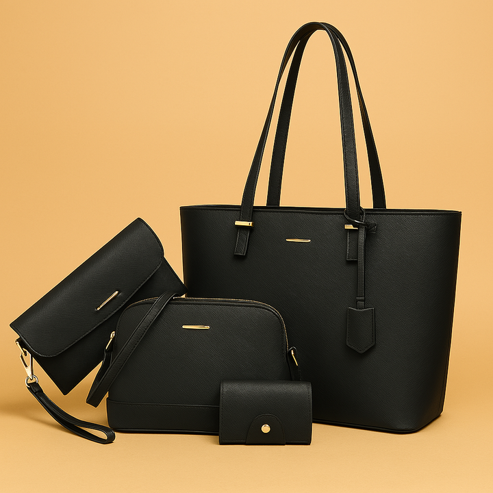 3-teilige Handtasche und Schultertaschen-Set für Damen
