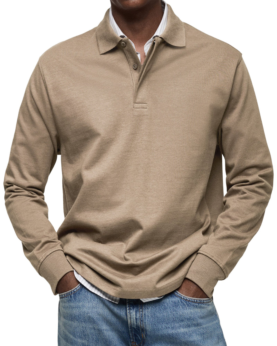 Alex | Langärmliges Freizeit-Polo Poloshirt für Herren mit langen Ärmeln
