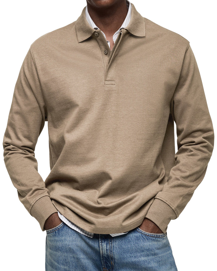 Alex | Langärmliges Freizeit-Polo Poloshirt für Herren mit langen Ärmeln