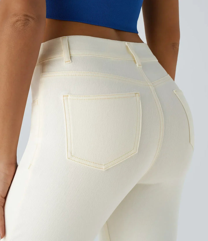 Kate | Elastische und Bequeme Hose für Damen mit weiter Passform und hohem Bund