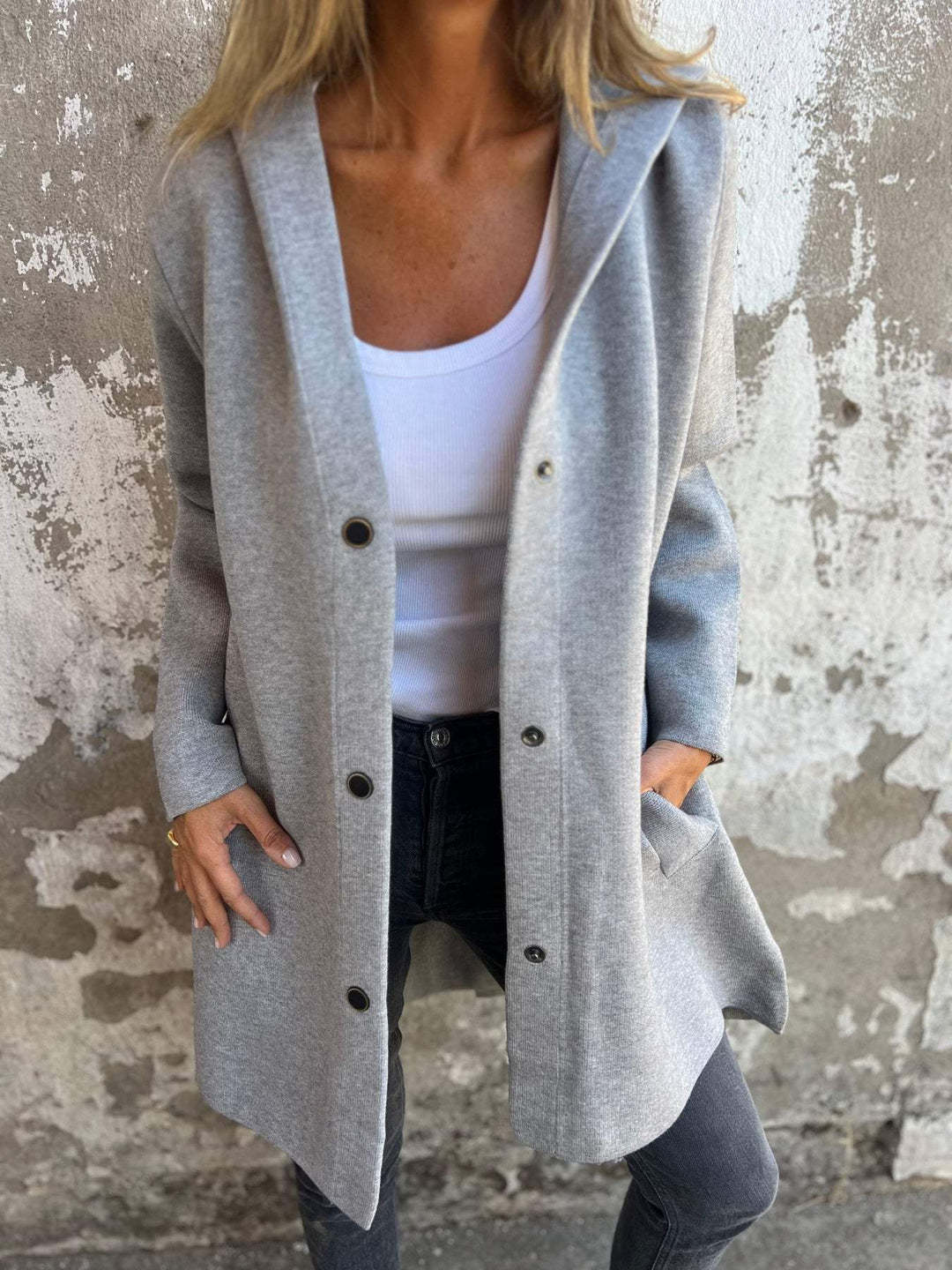 Luigia | Lässige Einreihige Kapuzenjacke für Damen mit langen Ärmeln