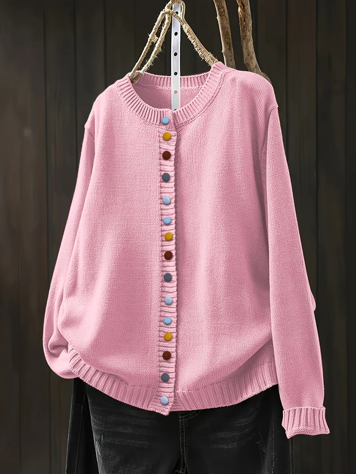 Ezra | Stilvoller Lässiger Cardigan für Damen mit Rundhalsausschnitt