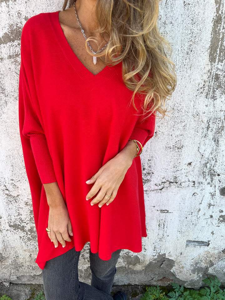 Hannah | V-Ausschnitt Pullover für Damen mit 3/4-Ärmeln und langen Ärmeln