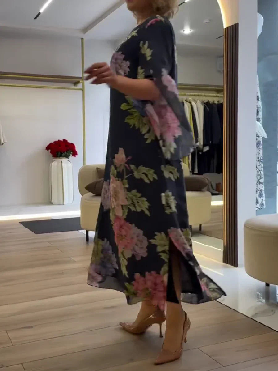 Leichtes Maxikleid für Damen mit floralem Druck für ultimativen Komfort