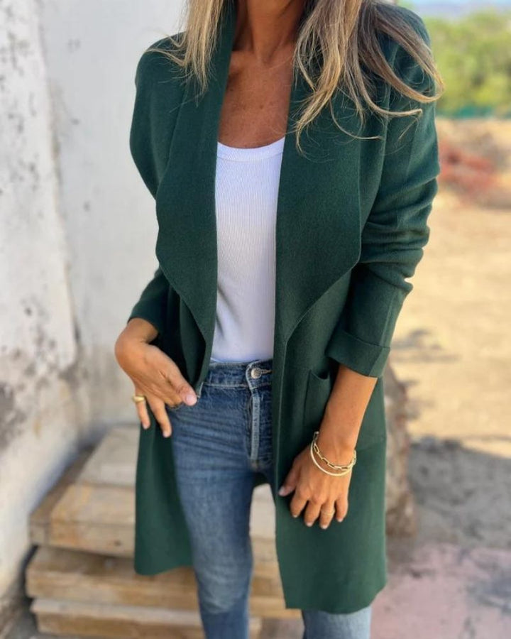 Eigona | Lässige Revers-Cardigan-Jacke für Damen mit langen Ärmeln