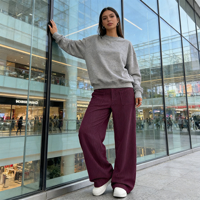 Damen Freizeit-Hochbundhose | Lockere Passform für ultimativen Komfort und Stil