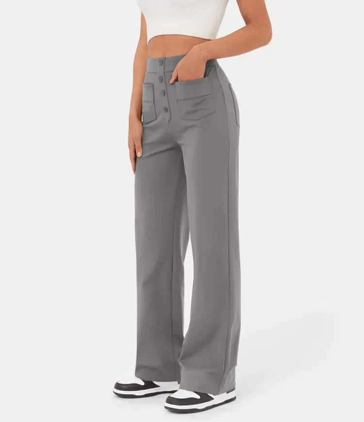 Lynn | Perfekt sitzende Hose für Damen mit geradem Bein und hohem Bund