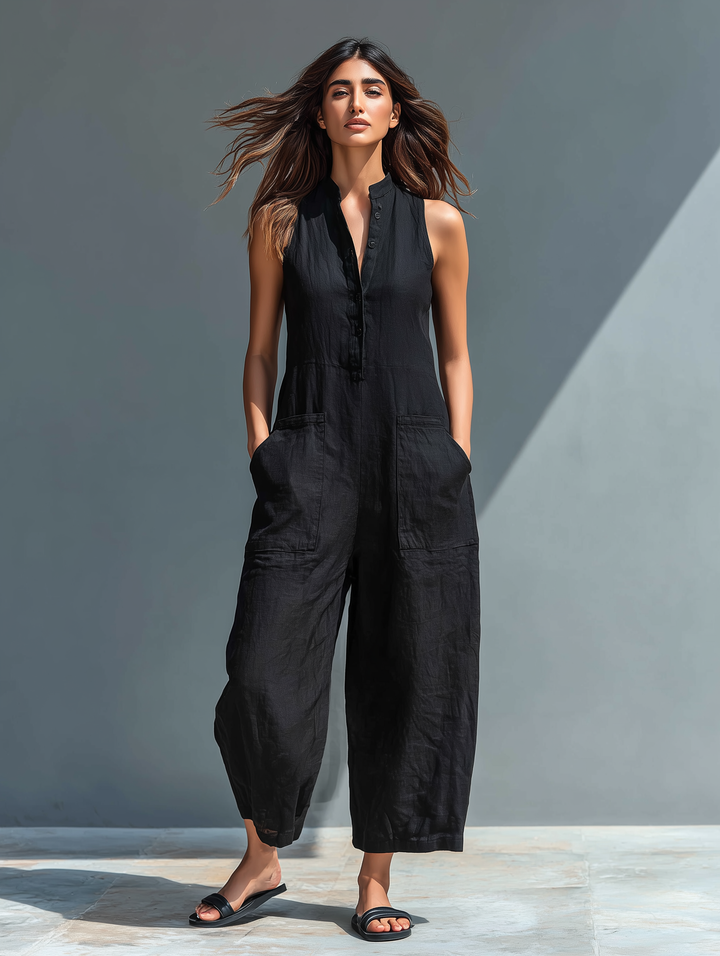 Lucinda | Stilvoller ärmelloser Jumpsuit für Damen mit Rollkragen