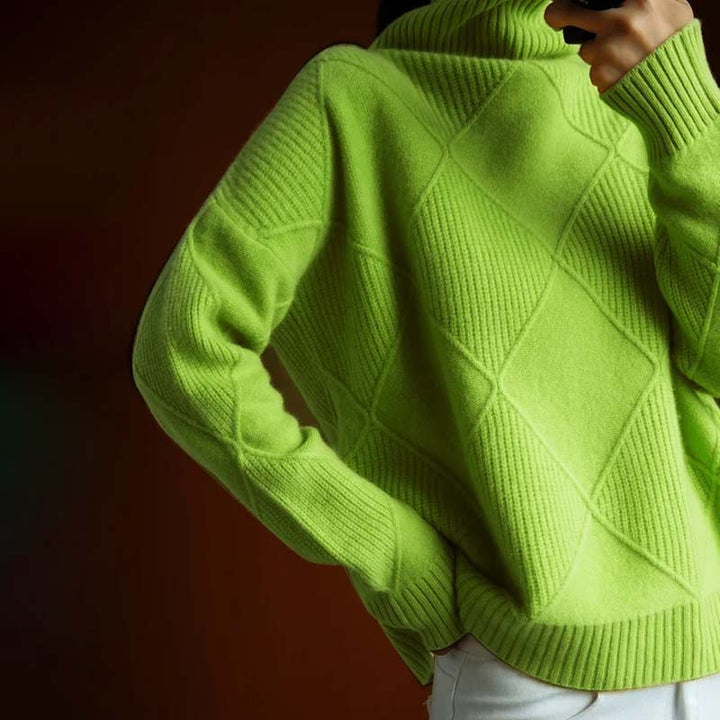 Charlotte | Schicker High-Neck Pullover für Damen mit Rollkragen und langen Ärmeln