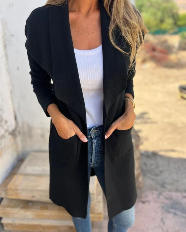 Eigona | Lässige Revers-Cardigan-Jacke für Damen mit langen Ärmeln