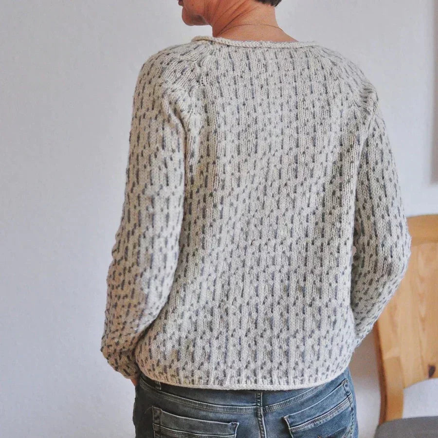 Kristine | Gemütlicher Textur Strickpullover für Damen mit Rundhalsausschnitt