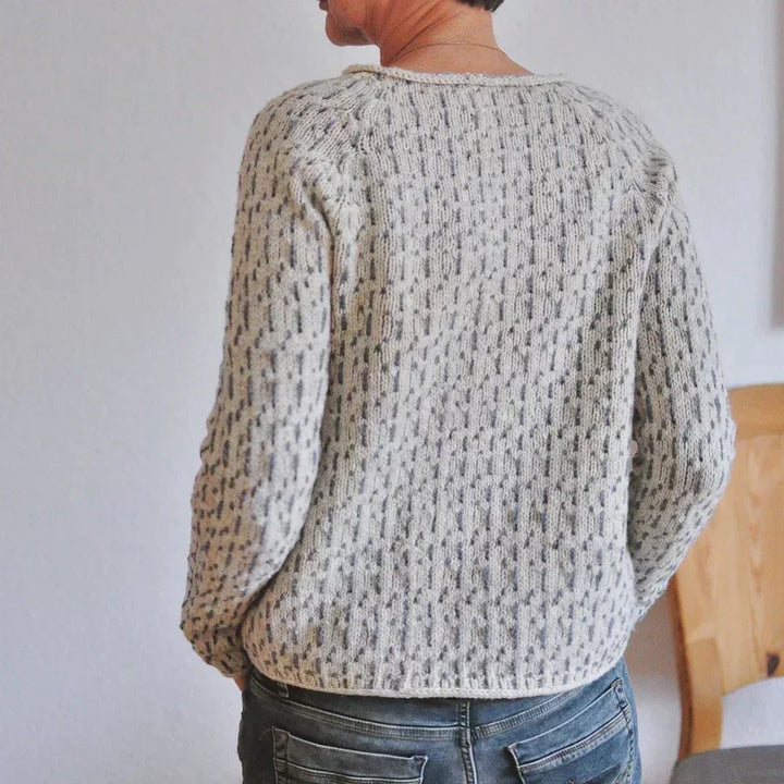 Kristine | Gemütlicher Textur Strickpullover für Damen mit Rundhalsausschnitt