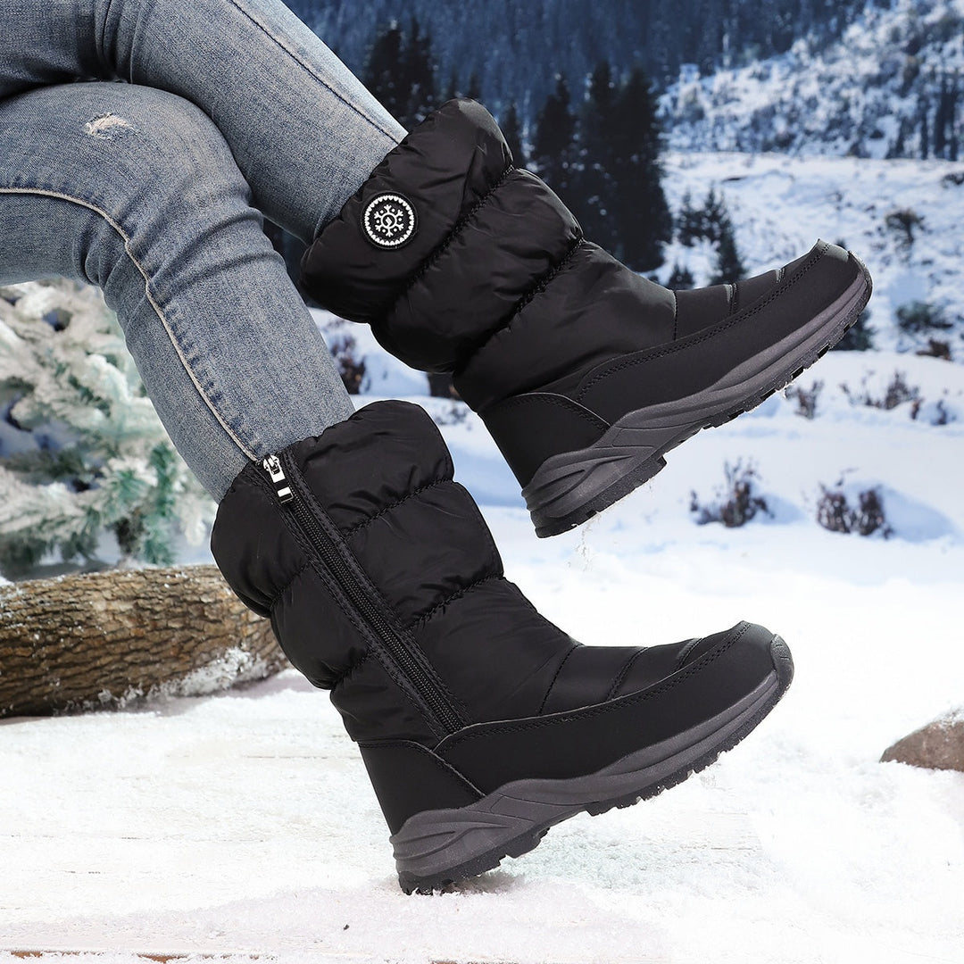 Premium Winterstiefel für Damen bis zur Wade mit flachem Absatz