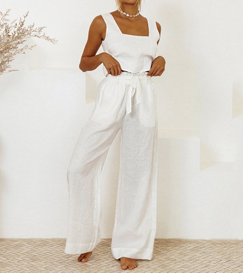 Milena | Minimalistisches Top und weite Hose Set für Damen