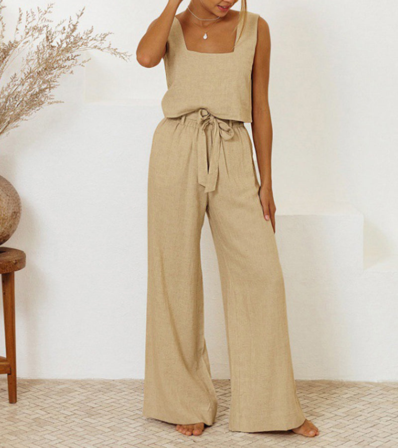 Milena | Minimalistisches Top und weite Hose Set für Damen