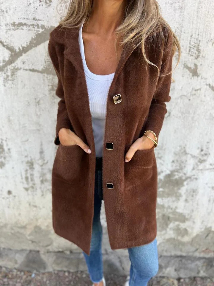 Alice | Lässiger Dicker Mantel für Damen mit Aufschlägen