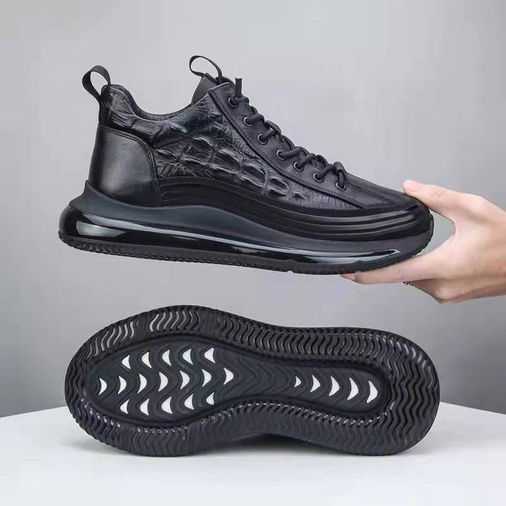 Herren Sneaker mit Krokodilmuster und Schnürung