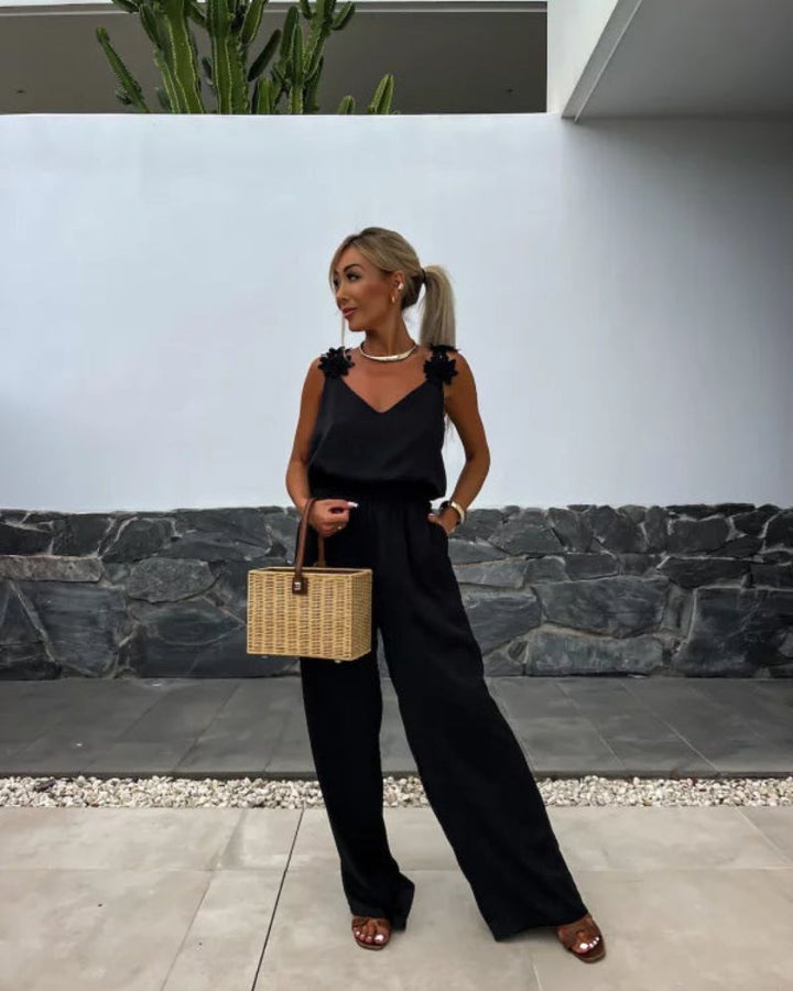 Blair | Boho Floral Jumpsuit für Damen mit V-Ausschnitt