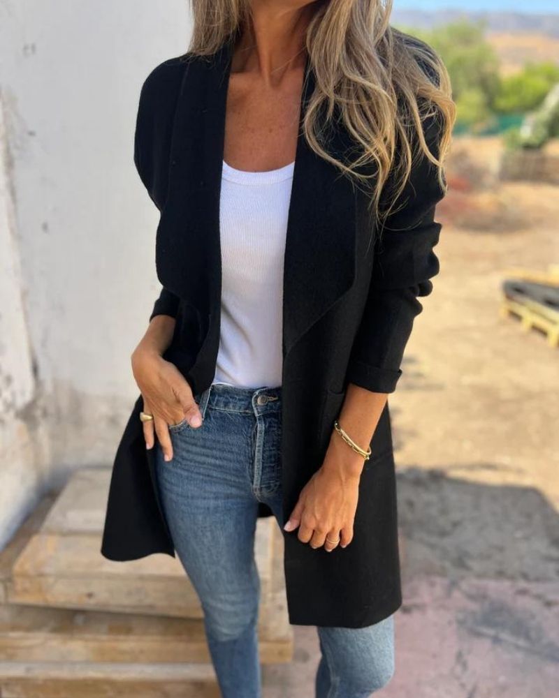 Eigona | Lässige Revers-Cardigan-Jacke für Damen mit langen Ärmeln