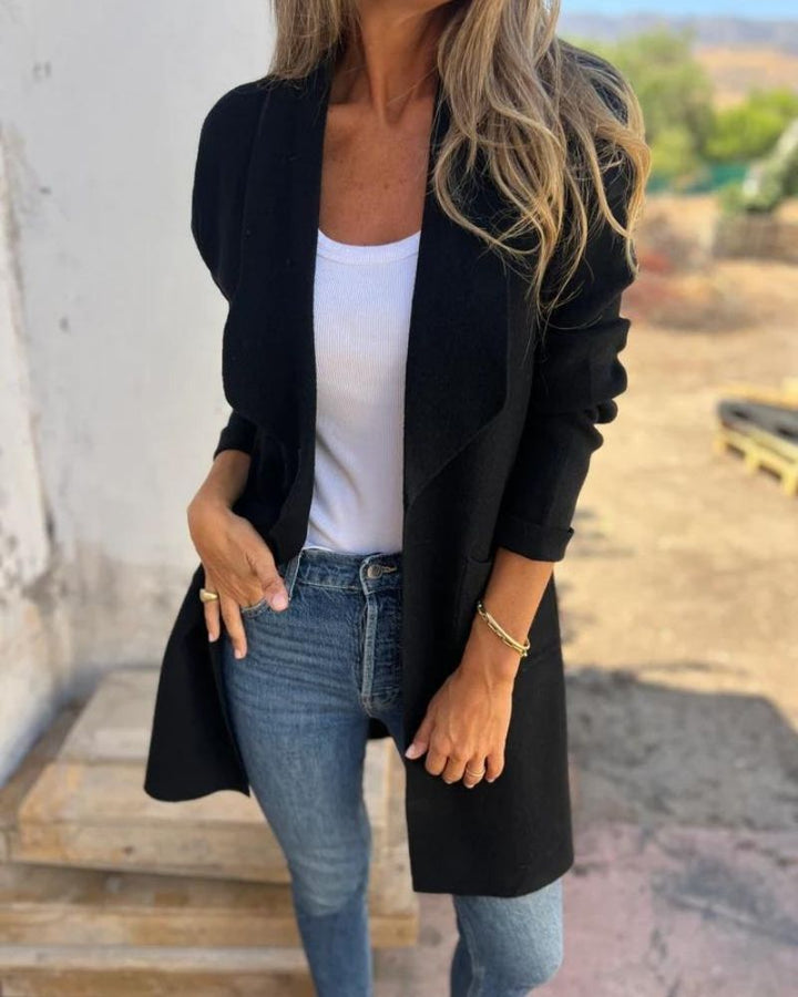 Eigona | Lässige Revers-Cardigan-Jacke für Damen mit langen Ärmeln
