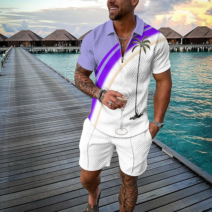 Max | Tropicana Poloshirt- und Shorts-Set für Herren