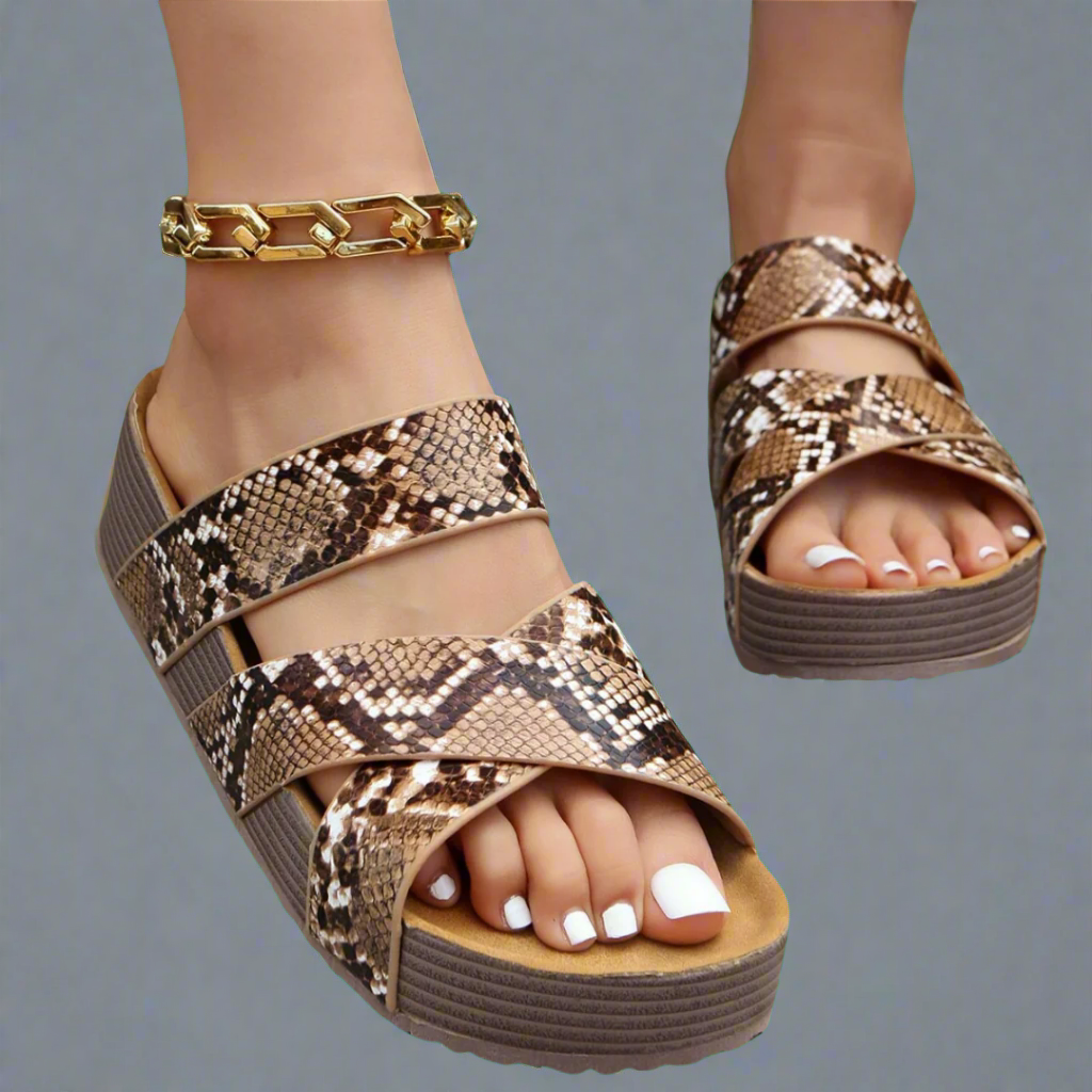 Athelgard | Bequeme Orthopädische Sandalen für Damen mit flachem Absatz